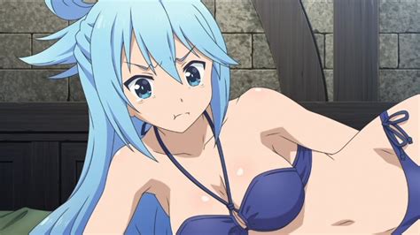 aqua tears in swimsuit form of reward konosuba youtube