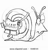 Snail Mail Cartoon Toonaday Outline Royalty Illustration Rf Clip Clipart Insects Happy Man Post Leishman Ron Clipartof sketch template