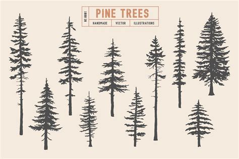 Pine Trees Silhouette Tattoo