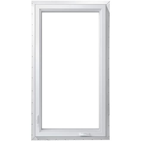 pella  series  lite vinyl  construction egress white exterior casement window rough