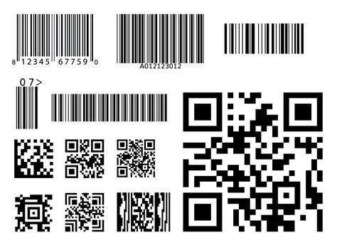barcode qr code symbol set  vector art  vecteezy
