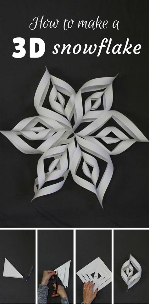How To Make A 3d Snowflake Paper Snowflakes Diy Snow Flakes Diy