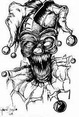 Coloring Pages Demon Evil Scary Clown Monster Drawing Clowns Face Drawings Zombie Bing sketch template