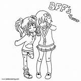 Bff Coloring Pages Girls Printable Kids Adults Bettercoloring sketch template