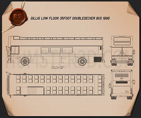 gillig  floor double decker bus  blueprint humd