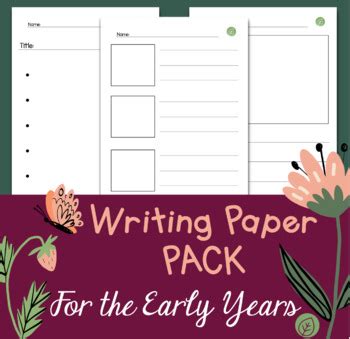 early years writing paper pack   leaf learning tpt