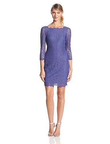 adrianna papell women s long sleeve lace dress blue violet 2 adrianna