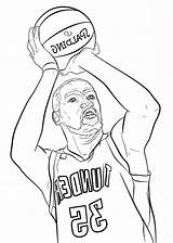 Coloring Pages Kevin Durant Template sketch template