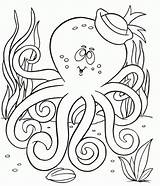 Octopus Coloring Pages Printable Everfreecoloring sketch template