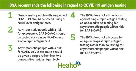 Idsa Publishes Guidelines For Sars Cov 2 Antigen Tests