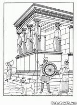 Coloring Athens Temple Pages Paul Drawing Gif Template sketch template