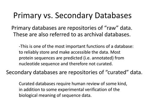 primary  secondary databases powerpoint
