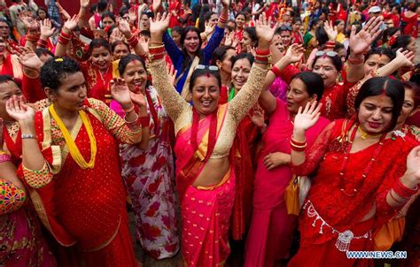 Nepali Women Celebrate Teej Festival In Kathmandu Xinhua English