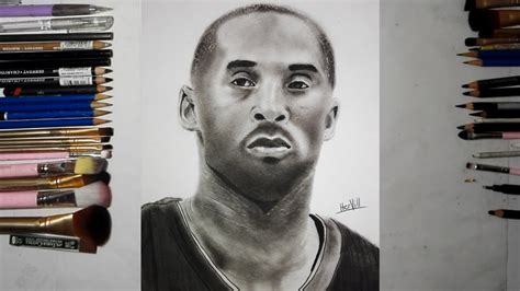 Kobe Bryant Drawing Portrait Hervill Tribute