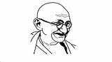 Mahatma Gandhi Drawing Draw Ji Pencil Face Drawings Step Paintingvalley sketch template