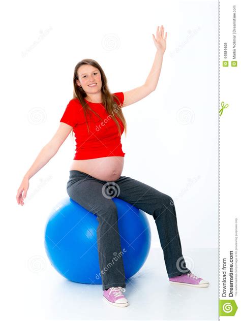 pregnant woman taking exercise stock image image of