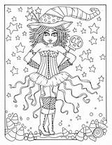 Coloring Deborah Muller Pages Halloween Witch Choose Board Chubbymermaid sketch template