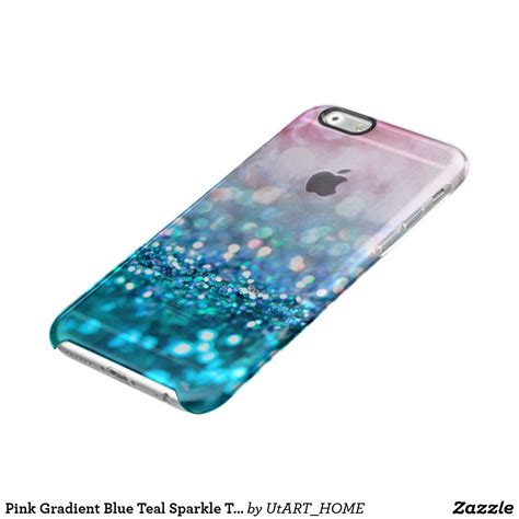 pink gradient blue teal sparkle trendy glitter iphone  case  pretty pink gradient blue