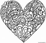 Coloring Pages Heart Adult Zentangle Printable Hearts Print Flames Color Book Getdrawings Getcolorings sketch template