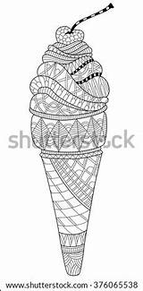 Coloring Cream Ice Illustration Pages Adult Shutterstock Vector Lidia Portfolio Choose Board sketch template