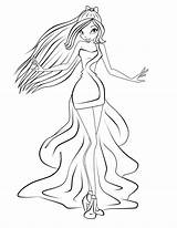 Coloring Pages Prom Winx Dress Princess Pintar Para Lineart Rq Rose Print Color Colorear Deviantart Getcolorings Printable Mermaid sketch template
