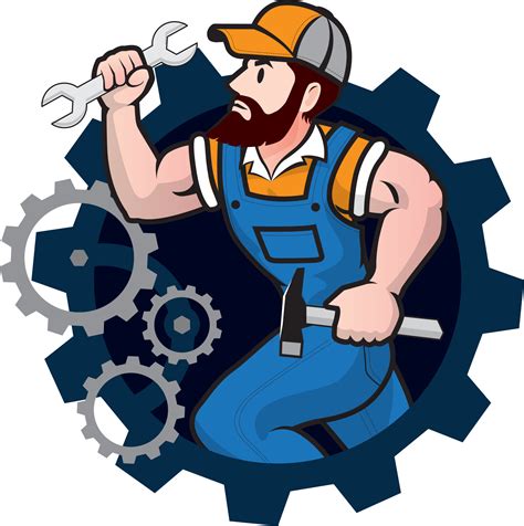 mecanico hombre logo personal de mantenimiento  servicio