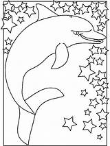 Dolphin Coloring Pages Printable Dolfijn Coloringpages1001 Cute Stars sketch template