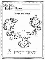 Monkeys Little Five Tree Swinging Printable Printables Monkey Coloring Preschool Activities Gwyn Finger Owensfamily Pages August Comments Preview sketch template