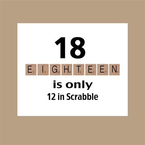 18th Birthday Card Funny Birthday Card The Big 18 Scrabble