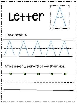 letter aa activity worksheet printable trace write uppercase