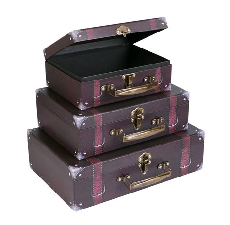 slpr cardboard suitcase boxes  handle set   brown suitcase