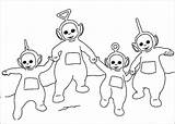 Teletubbies Coloring Pages Kids Printable Laa Clipart Colouring Holding Together Color Po Book Child Play Transparent Background Cartoon Printcolorcraft Cliparts sketch template