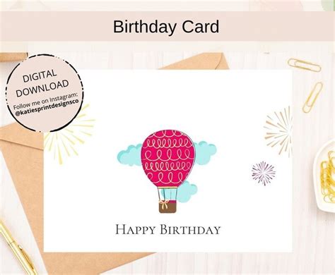 printable birthday card digital card birthday greeting etsy