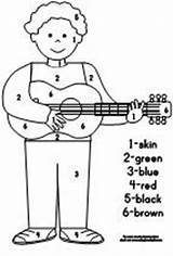 Color Learning Printables Guitar Number Making Fun sketch template