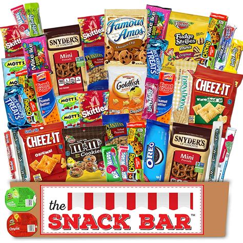snack bar snack care package  count variety assortment  american candy fruit