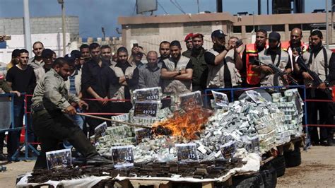 hamas burns drug stash in gaza sentences dealers to death