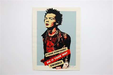 Sold Price Shepard Fairey Obey Your Way Sid Vicious Signed Poster