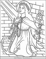 Coloring Philomena Catholic Saints Thecatholickid Gertrude Brigid sketch template