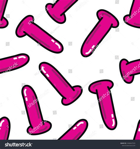 Dildo Sex Toy Seamless Doodle Pattern Stock Vector Royalty Free