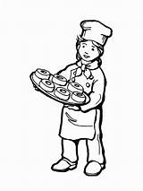 Profesiones Panadero Dibujo Cuoco Pasticcere Oficios Pastelera Panaderos Bandeja Disegnidacolorareonline Pastisser Stampare Biscotti sketch template
