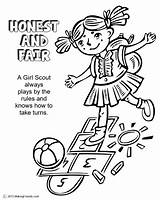 Scout Law Coloring Girl Pages Girls Honest Scouts Fair Print sketch template