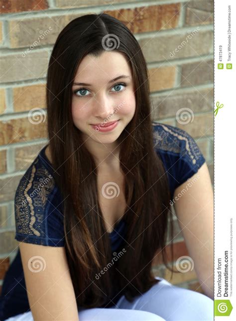 beautiful teen girl with long hair stock image image of portrait caucasian 47873419
