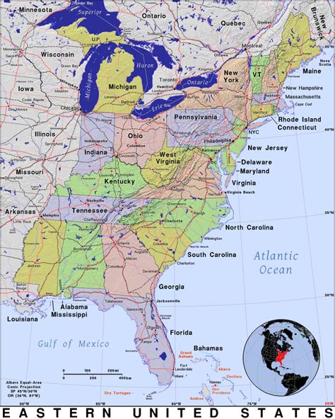 map  usa east coast topographic map  usa  states