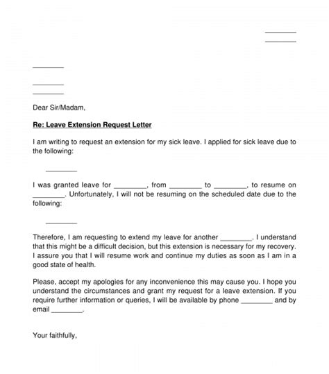 leave extension request letter