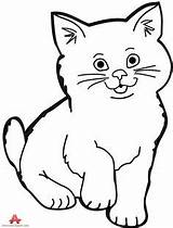 Cat Clipart Outline Kitten Drawing Clip Cats Clipartix Cliparts Cartoon Bw Little Kitty Drawings Contour Face Coloring Library Kids Unique sketch template