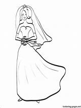 Coloring Bride Pages Getcolorings sketch template