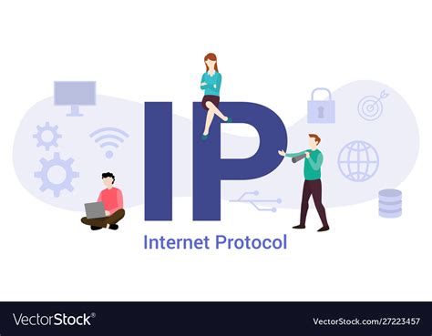 ip internet protocol concept  big word vector image