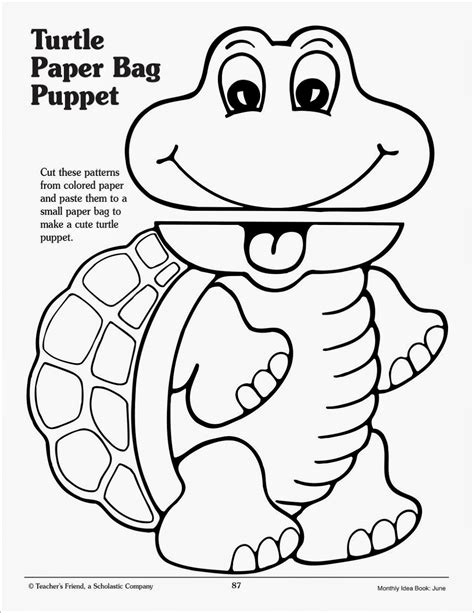paper bag puppet pages coloring pages