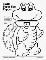 Bag Paper Puppet Turtle Crafts Puppets Scholastic Franklin Pages Patterns Pattern Printable Animal Printables Template Preschool Bags Activities Kids Lunch sketch template