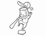 Coloring Baseball Hitter Coloringcrew sketch template